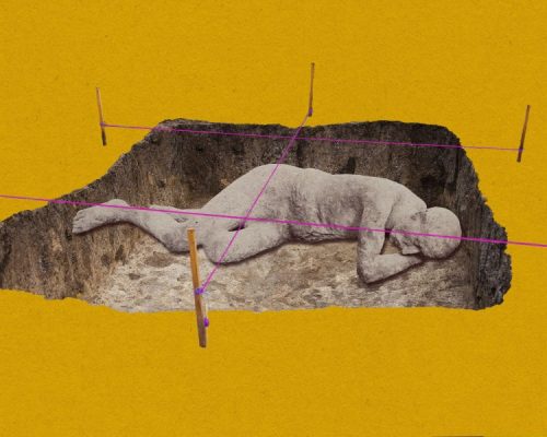 The remains of ancient man were hacked and kept in the garage